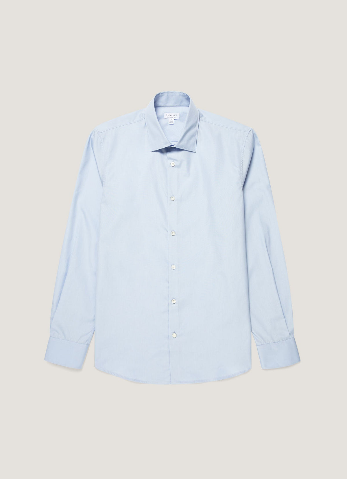 Sunspel Men's Cotton Poplin Shirt in Light Blue