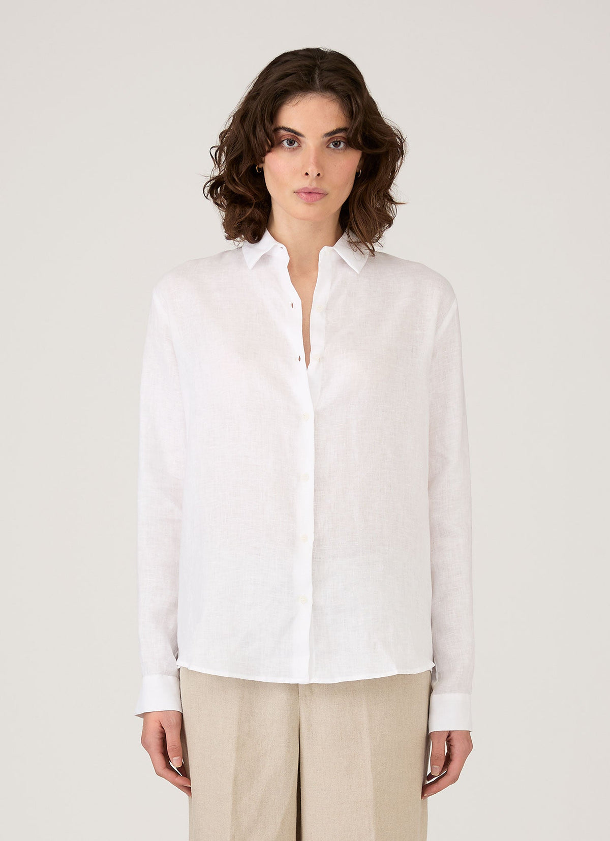 Sunspel Women's Linen Shirt in White