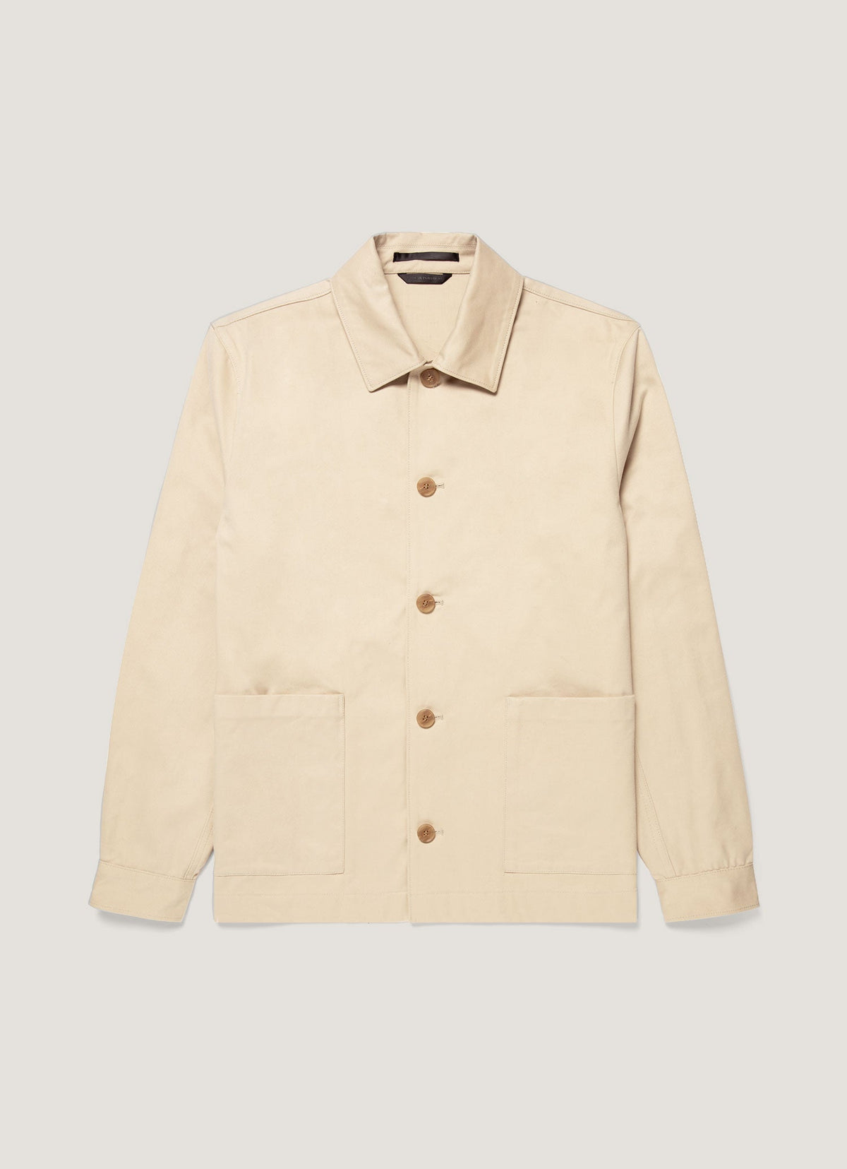 Sunspel Men's Cotton Drill Chore Jacket in Light Stone