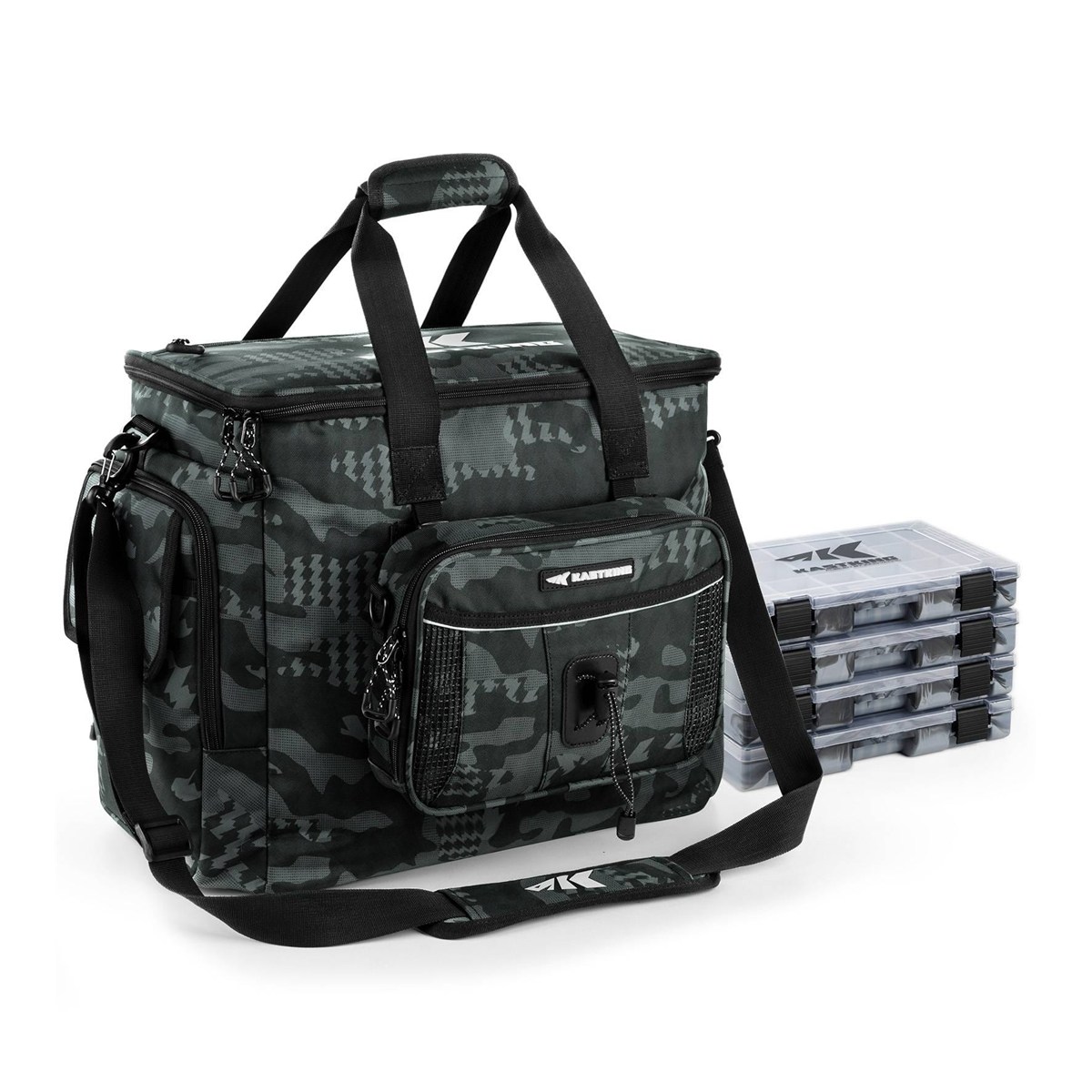 KastKing BaitSpace Fishing Tackle Bag with 4 Tackle Boxes