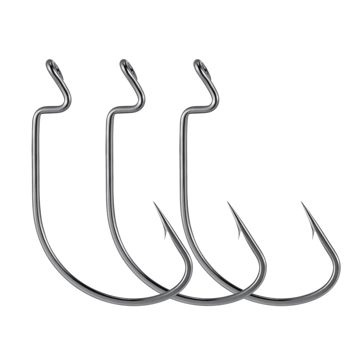 Dr.Fish 100pcs Offset Shank Worm Hooks #1-#5/0
