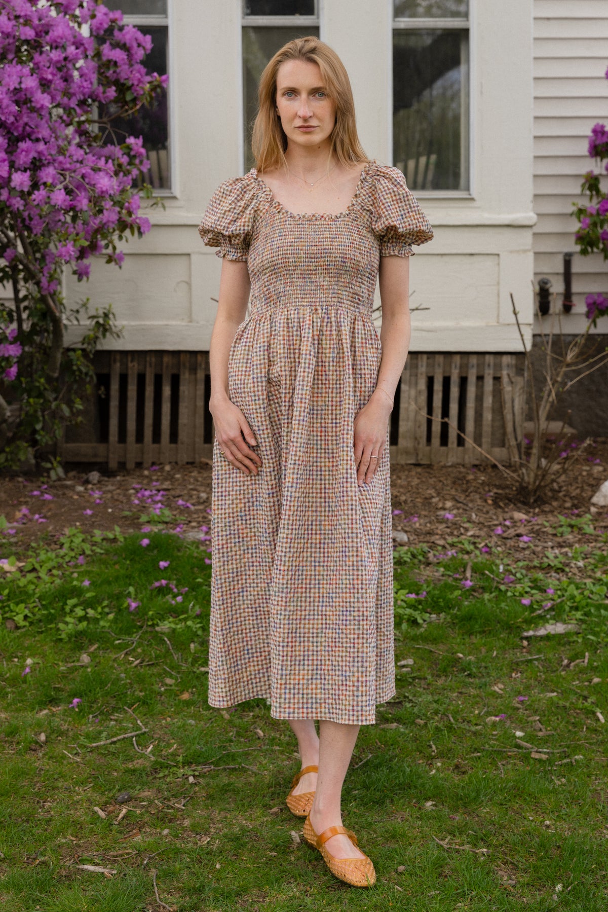 Tradlands Goldie Smocked Short Sleeve Dress