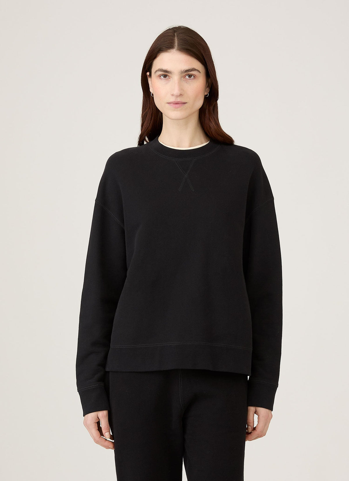 Sunspel Women's Relaxed Loopback Sweatshirt in Black