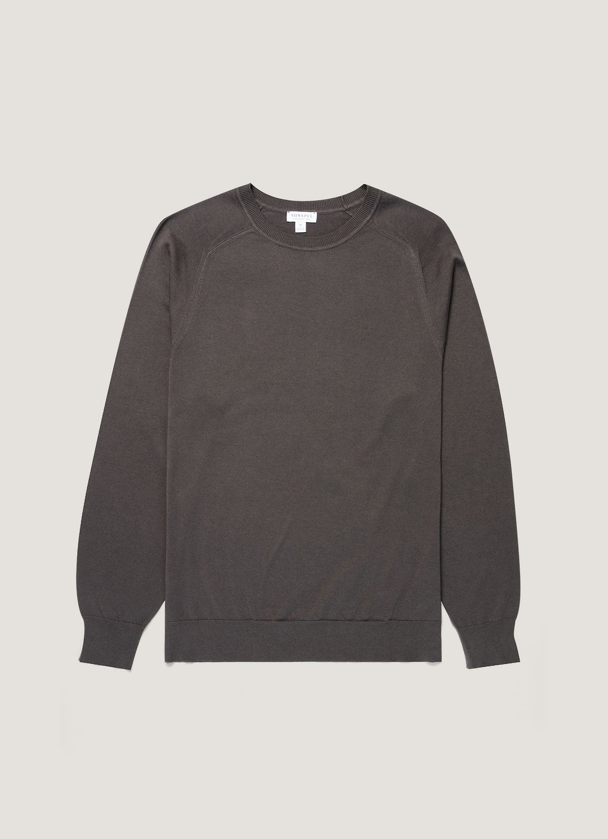 Sunspel Men's Sea Island Cashmere Crew Neck Jumper in Anthracite