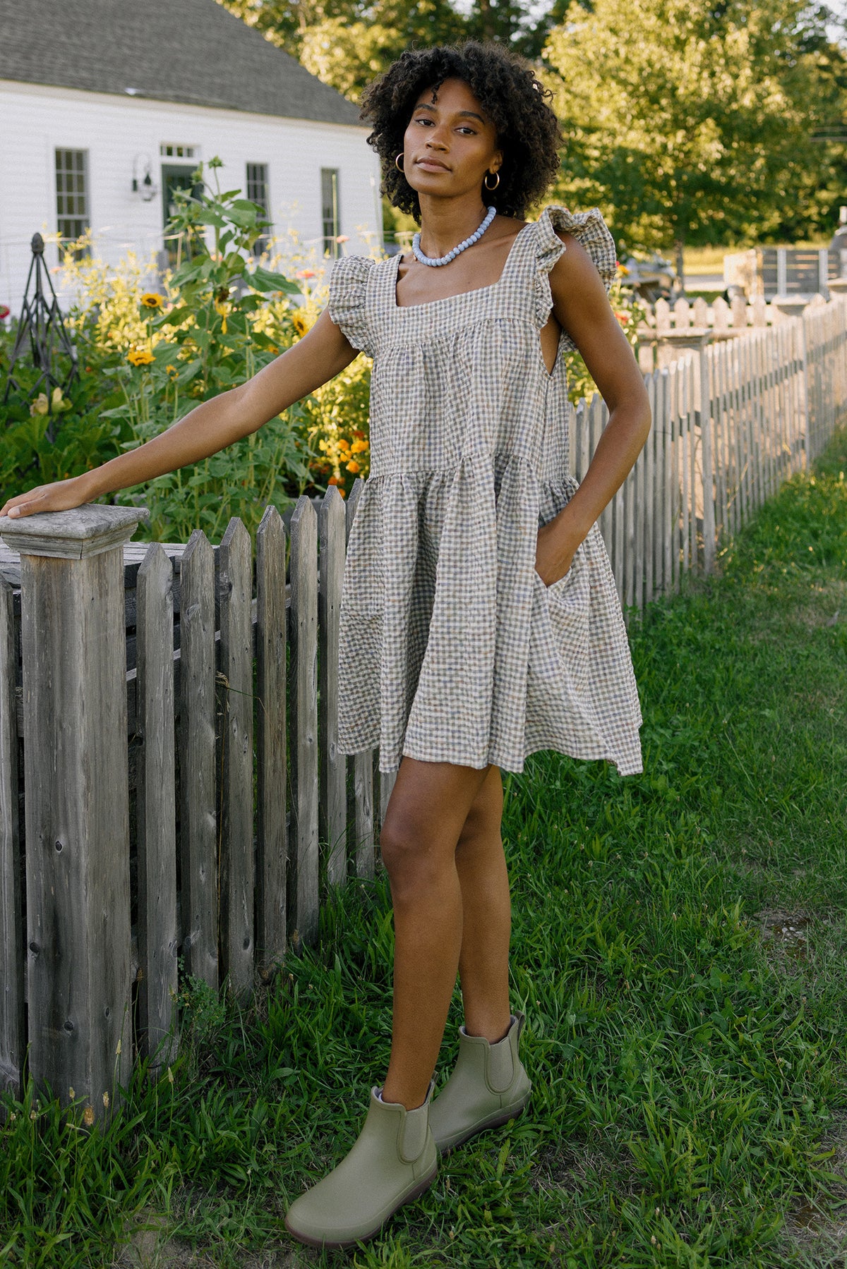 Tradlands Chalet Flutter Sleeve Mini Dress