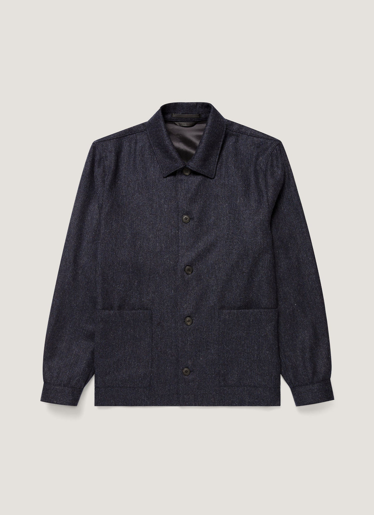 Sunspel Men's Wool Twill Chore Jacket in Slate Blue Melange
