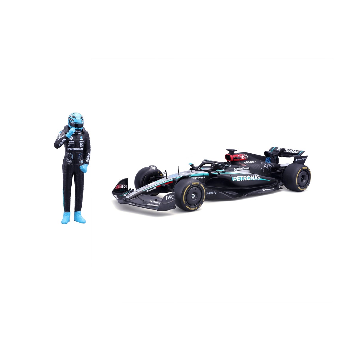 F1 MERCEDES-AMG W15 E PERFORMANCE 2024 #63 1:24 WITH DRIVER RUSSELL